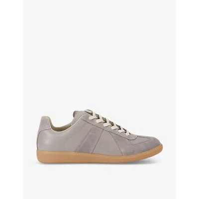 Maison Margiela Mens Taupe Replica Leather Low-top Trainers In Beige