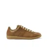 Maison Margiela Margiela Distressed Leather Replica Sneaker Brown In Safari Shade