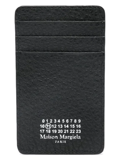 Maison Margiela Men's Vertical Card Holder Four Stitches Black | Sa1vx0017p4455