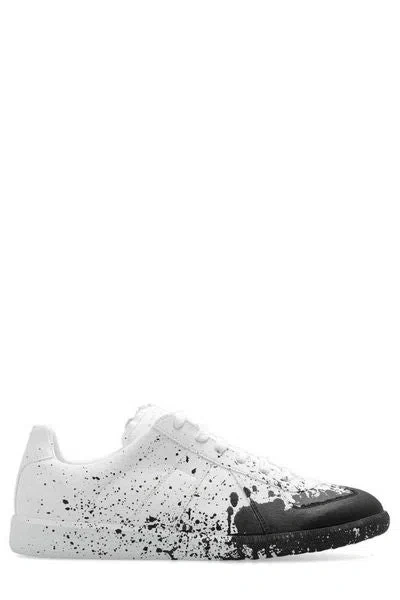 Maison Margiela Men's White Leather Sneakers For Ss23
