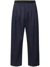 Maison Margiela Loose Fit Cotton Cropped Trousers In Blue