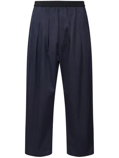 Maison Margiela Men Wide Cropped Pants In Blue