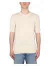 Maison Margiela Ripped-edge Knitted T-shirt In Neutral