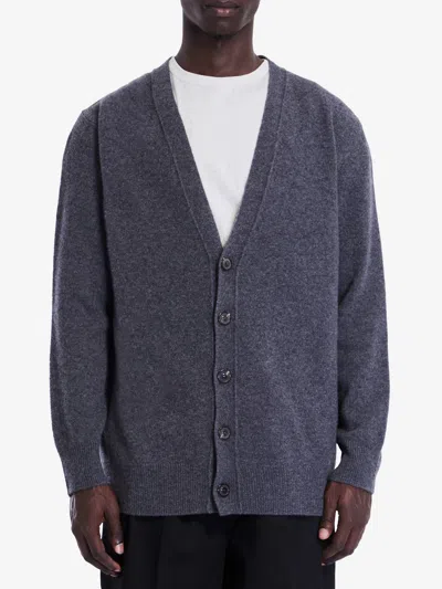 Maison Margiela Wool Cardigan In Blue
