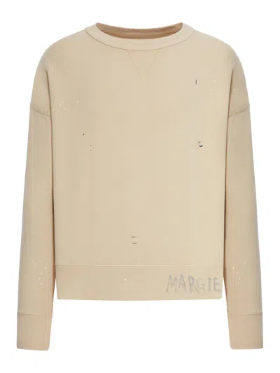 Maison Margiela Men`s Natural Graffiti Logo Sweatshirt
