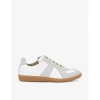 Maison Margiela Off White Leather And Grey Suede Replica Sneakers In White