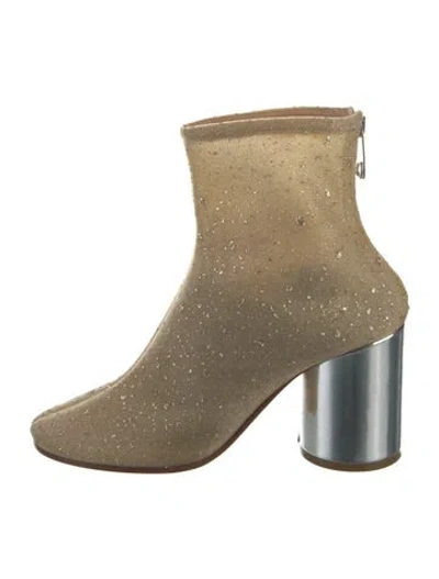 Pre-owned Maison Margiela Mesh Glitter Accents Boots In Neutral