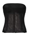 Maison Margiela Mesh-panel Cropped Top In Black