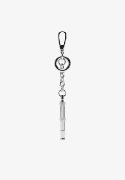 Maison Margiela Metal Dog Whistle Charm In Silver