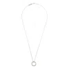 Maison Margiela Adjustable Chain Circular Pendant Necklace In Metallic