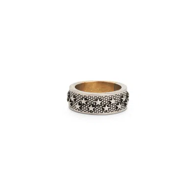 Maison Margiela Metal Star Embossed Ring In Gold