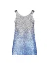 Maison Margiela Gradient Laminated Knit Top With Subtle Logo In Blue