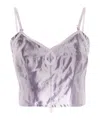 Maison Margiela Metallic Silk Crop Top In Purple