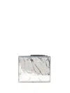 Maison Margiela Metallic Leathe Bi-fold Wallet In Silver