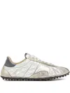 Maison Margiela Sprinters Nylon And Leather Low-top Sneakers In Silver