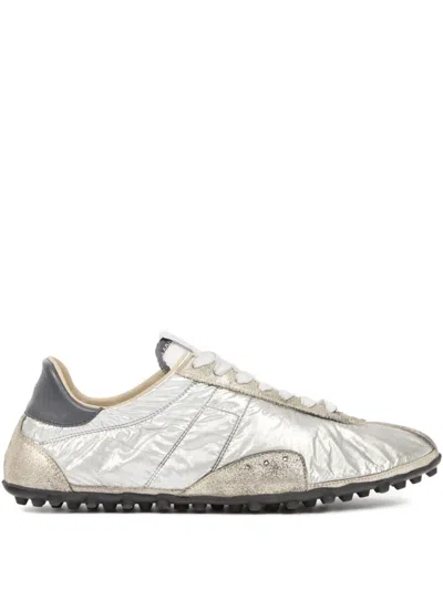 Maison Margiela Metallic Low-top Sneakers In Silver