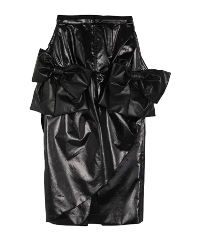 Maison Margiela Metallic Pencil Skirt In Black
