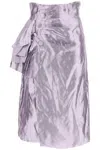 Maison Margiela Women's 'metallic Satin Midi Wrap Skirt With In Metallic
