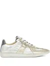 Maison Margiela Gold-tone Paneled Sneakers With Lace-up Fastening In Multi