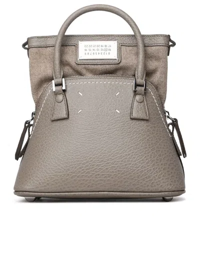 Maison Margiela Micro 5ac Classique Bag In Dove-gray Leather In Grey