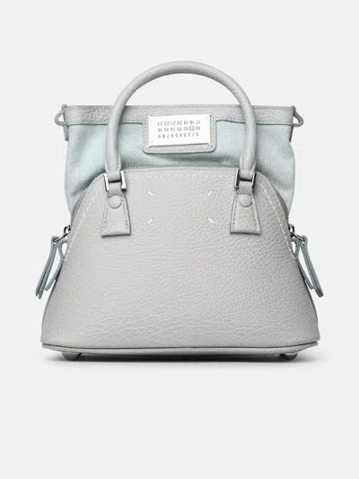 Maison Margiela Micro '5ac Classique' Green Leather Bag In Gray