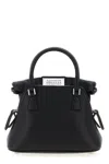 Maison Margiela Structured Textured Leather Shoulder Bag In Black
