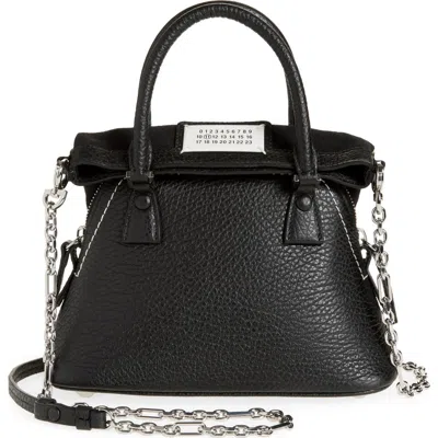 Maison Margiela Micro 5ac Classique Leather Top Handle Bag In Black