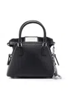 Maison Margiela 5ac Micro Black Shoulder Bag With Logo Label In Grainy Leather Woman In Black
