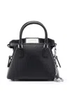 Maison Margiela 5ac Micro Black Shoulder Bag With Logo Label In Grainy Leather Woman In Black