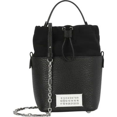 Maison Margiela Micro 5ac Leather Bucket Bag In Black