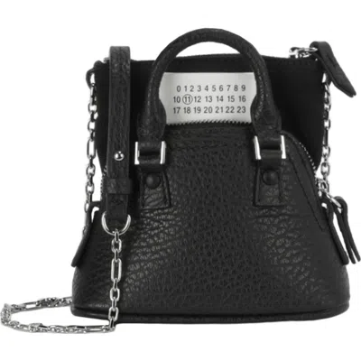 Maison Margiela Micro 5ac Leather Top Handle Bag In Black