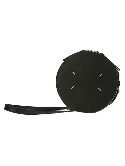 Maison Margiela Micro Circle Leather Shoulder Bag In Black