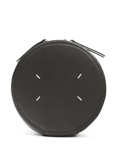 Maison Margiela Micro Circle Leather Shoulder Bag In Black