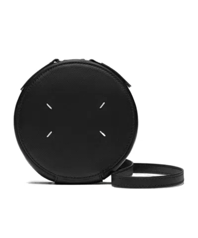 Maison Margiela Micro Circle Leather Shoulder Bag In Black