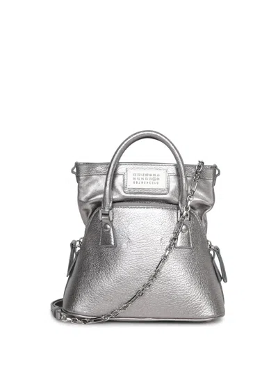 Maison Margiela Micro Classique Silver Bag In Metallic