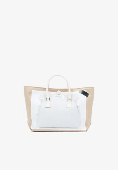 Maison Margiela Micro 5ac Trompe-l'oeil Top-handle Bag In Cream Beige