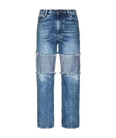 Maison Margiela Mid-rise Distressed Jeans In Blue