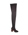 Maison Margiela Mid-thigh Boots In Dark Grey Canvas In Grey