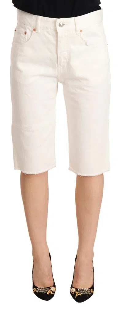 Pre-owned Maison Margiela Mid Waist Knee Length Bermuda Women's Shorts () In White