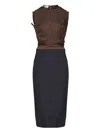 Maison Margiela Blue Chocolate Poly-wool Dress In Brown