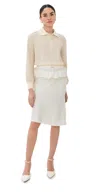 Maison Margiela White Midi Dress With Polo Collar And Gathered Waist
