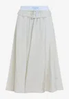 Maison Margiela Viscose Midi Skirt With Contrasting Waistband