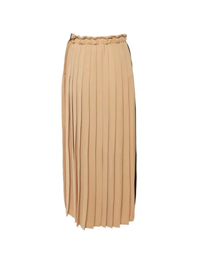 Pre-owned Maison Margiela Midi Pleated Crepe Skirts In Neutral