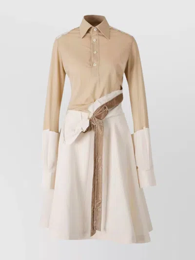 MAISON MARGIELA MIDI SHIRT-DRESS BELTED WAIST