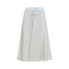 Maison Margiela Viscose Midi Skirt With Contrasting Waistband