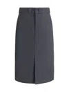 Maison Margiela Womens Anthracite Pleated Multi-pockets Woven-blend Midi Skirt In Anthracite