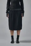 Maison Margiela High-waisted Midi Skirt With Sheer Panel Detail In Black