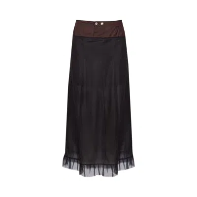 Pre-owned Maison Margiela Midi Skirt 'black/brown' | Women's Size 38