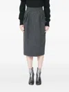 Maison Margiela Herringbone Wool-tweed Midi Skirt In Gray