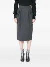 Maison Margiela Herringbone Wool-tweed Midi Skirt In Gray